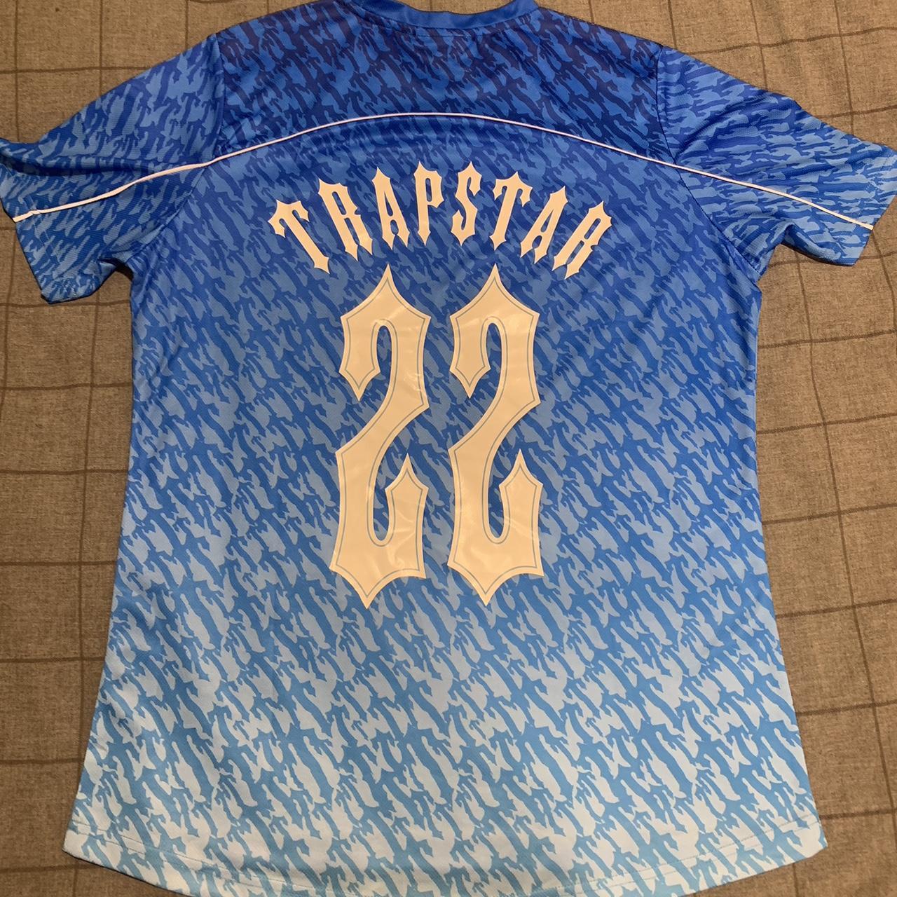Trapstar Football Top Blue Pretty Much brand... Depop