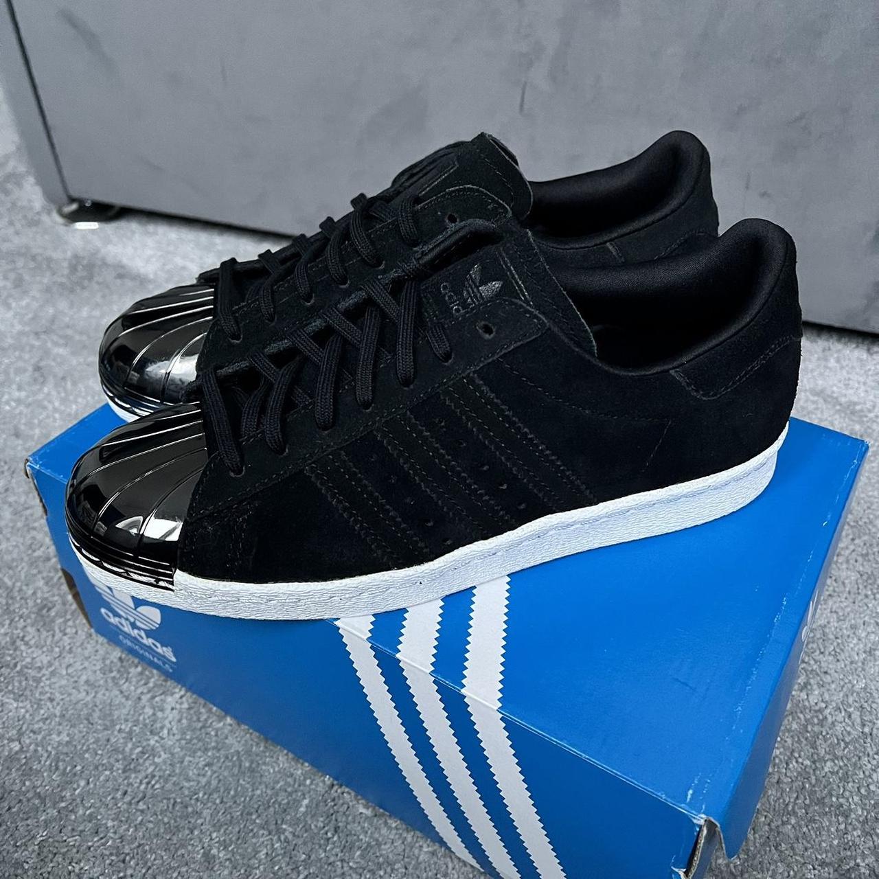 Superstar metal outlet toe black suede