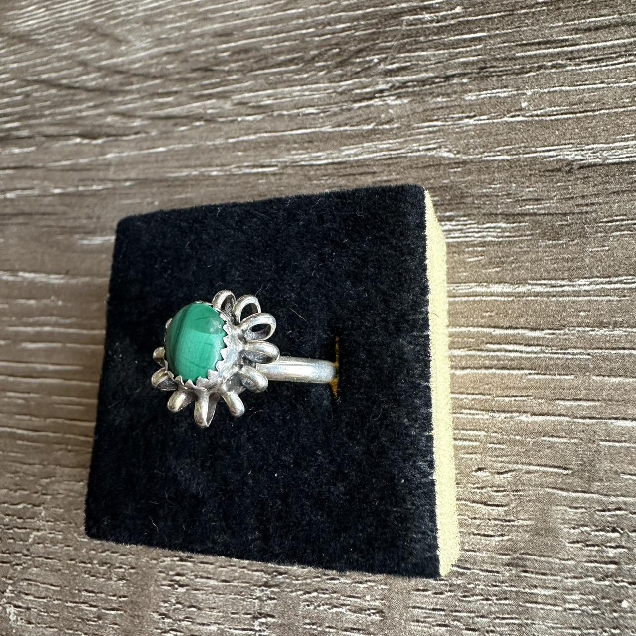 Native Women's Ring - Silver/Green – Native Ameri… - image 3