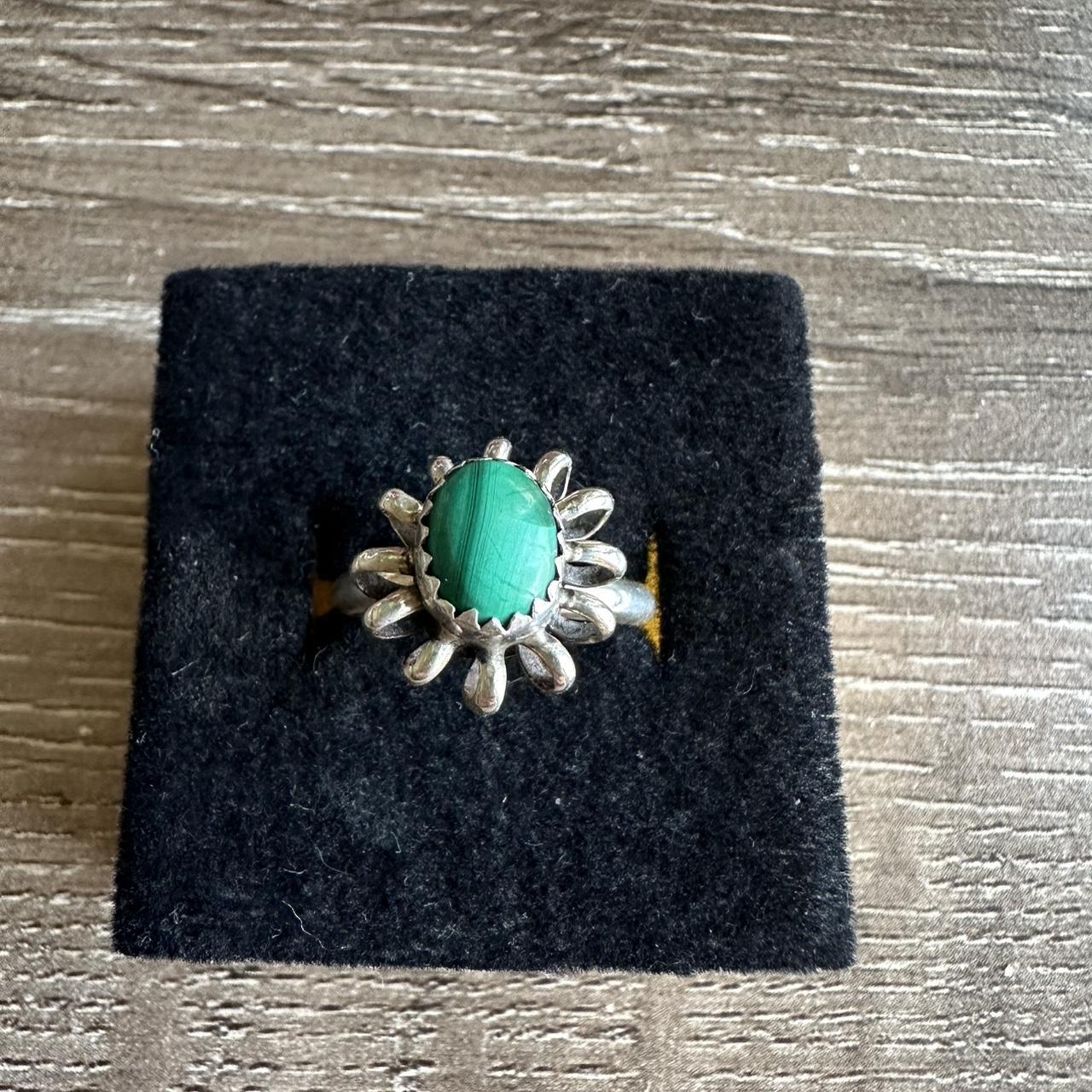 Native Women's Ring - Silver/Green – Native Ameri… - image 1