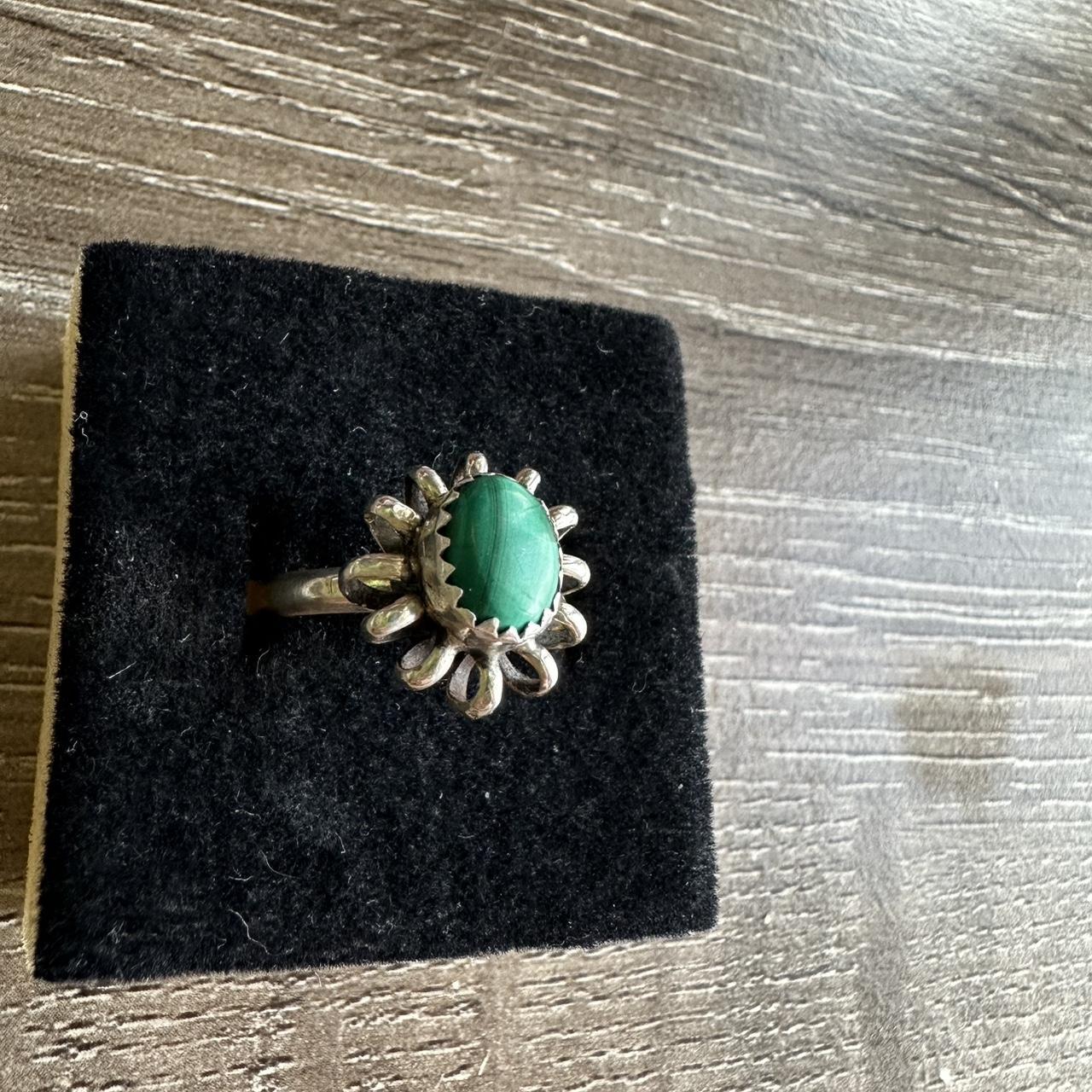 Native Women's Ring - Silver/Green – Native Ameri… - image 2