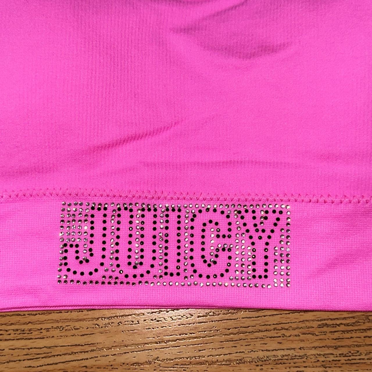 Juicy Couture Rhinestone Padded Pink Sports Bra 💖 🖤 - Depop