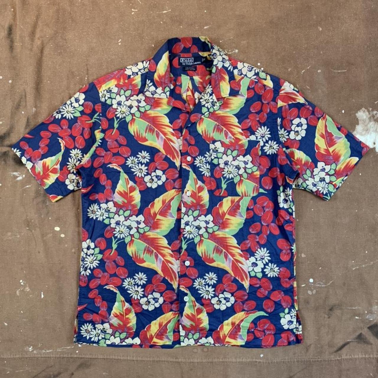 Vintage 90's Polo Ralph Lauren Hawaiian Printed... - Depop