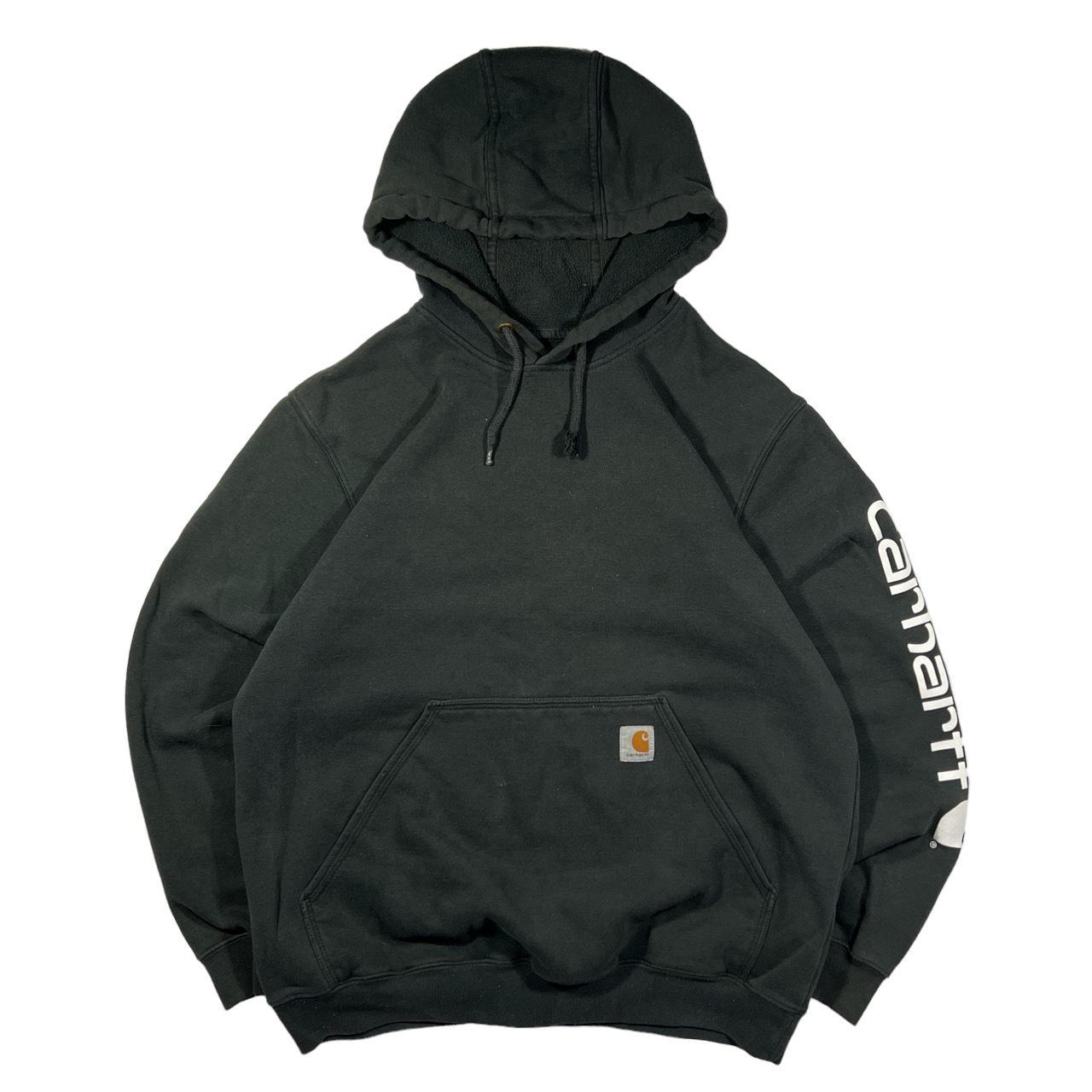 Carhartt Men's Black Hoodie Depop