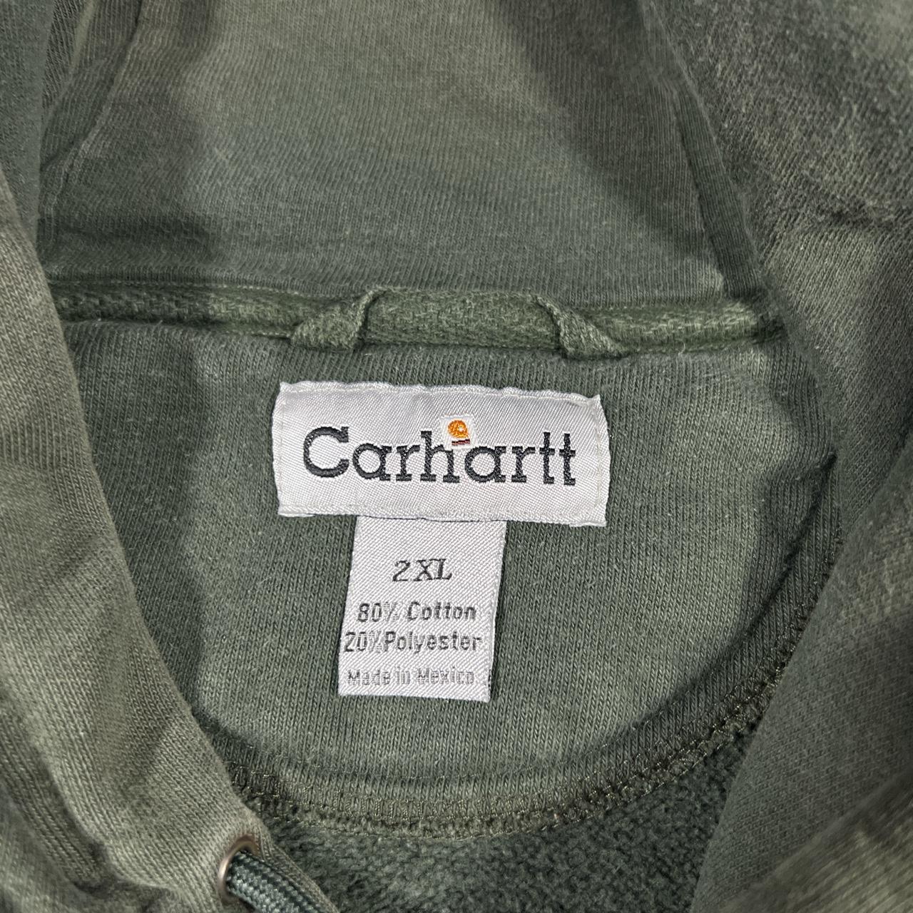 Carhartt Men's Green and Khaki Hoodie | Depop