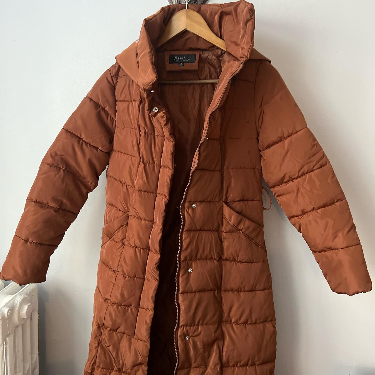 Burnt orange puffer on sale coat