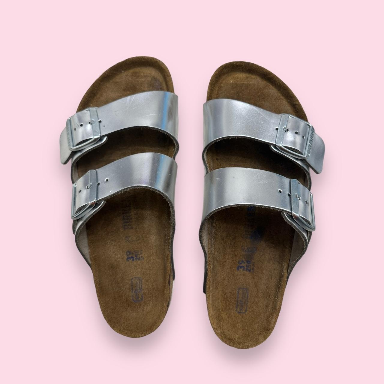 Birkenstock arizona 2024 soft footbed silver