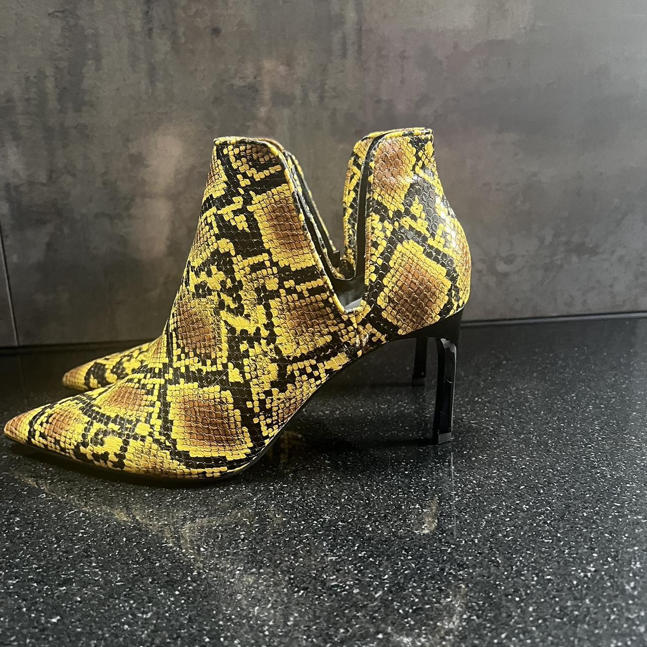 Yellow ankle fashion boots zara