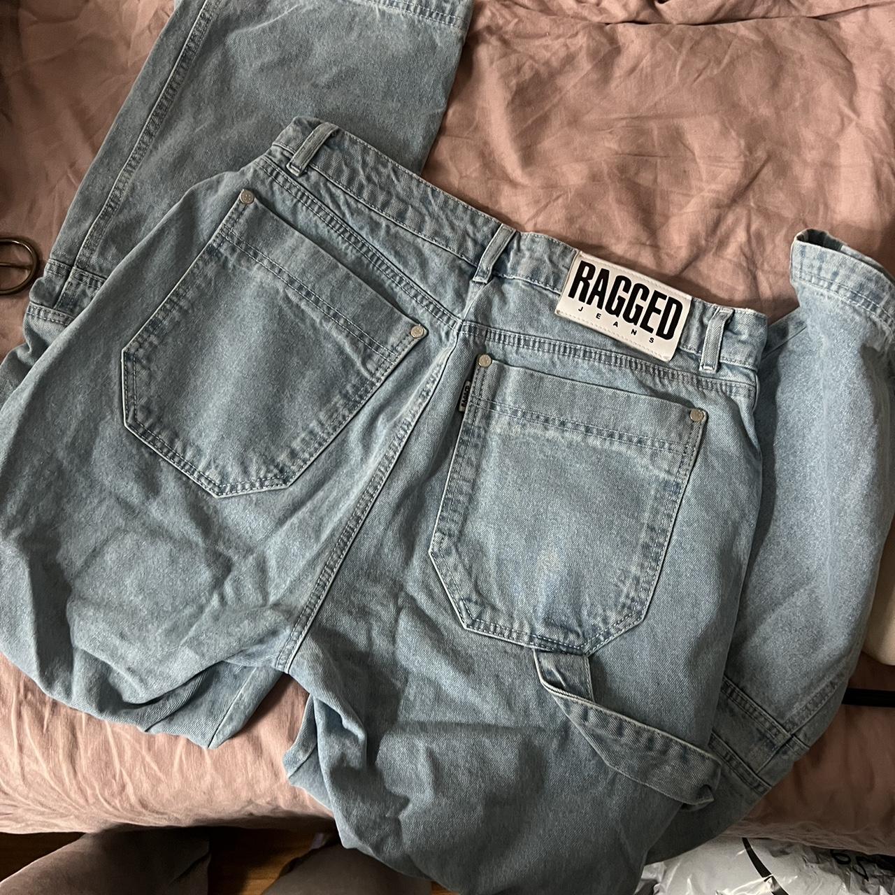 Ragged priest baggy cargo jeans with large pockets!... - Depop