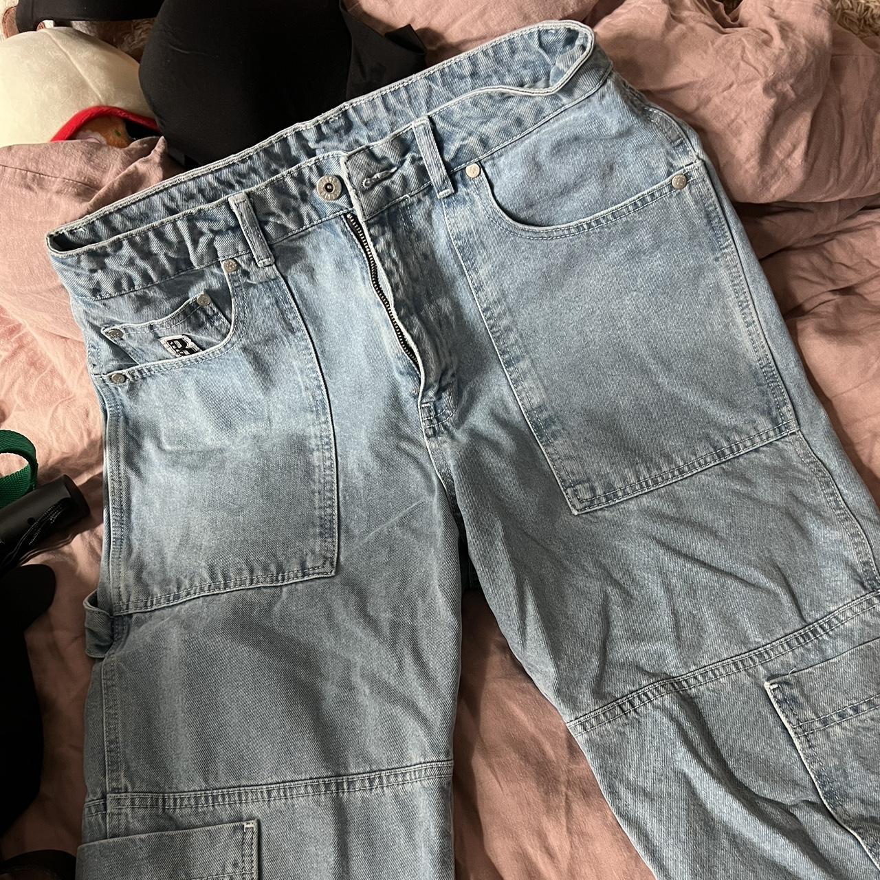 Ragged priest baggy cargo jeans with large pockets!... - Depop