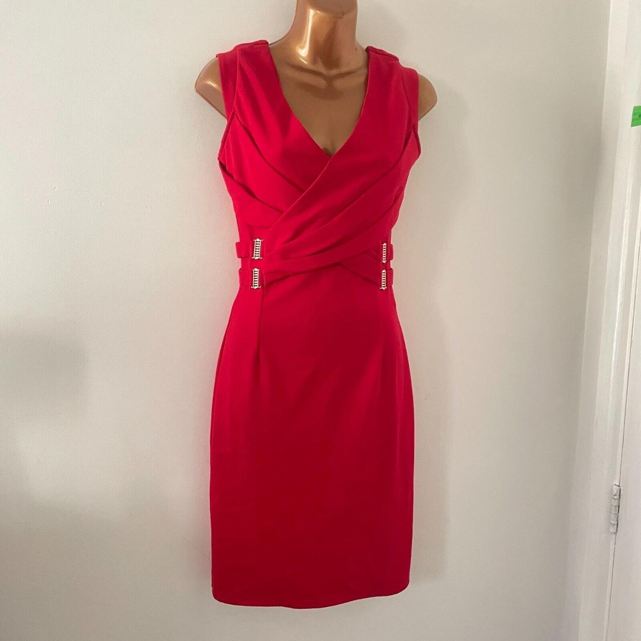 Lipsy Size 10 Red Bodycon Party Dress Mini