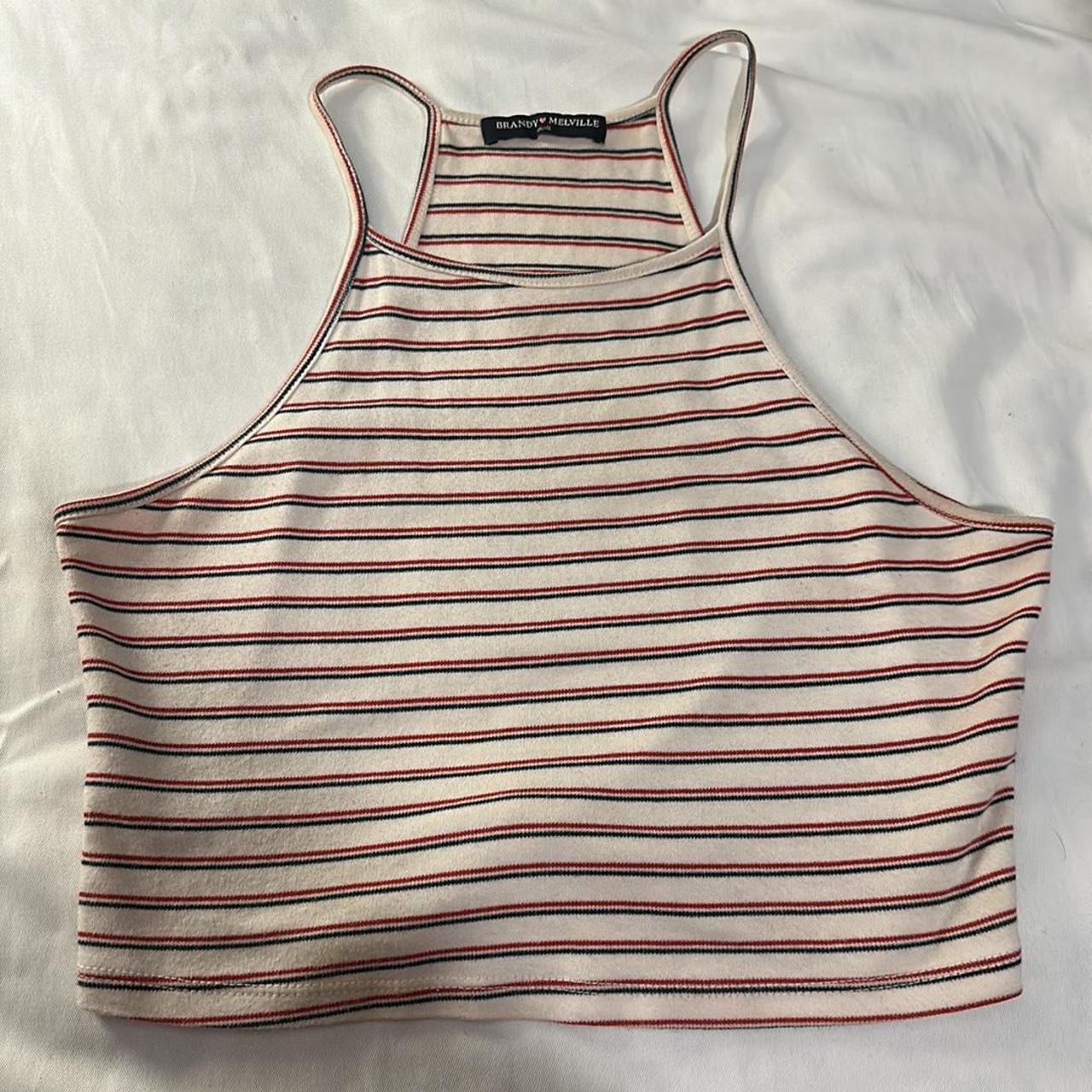 Brandy Melville Striped Black and White Tank Top