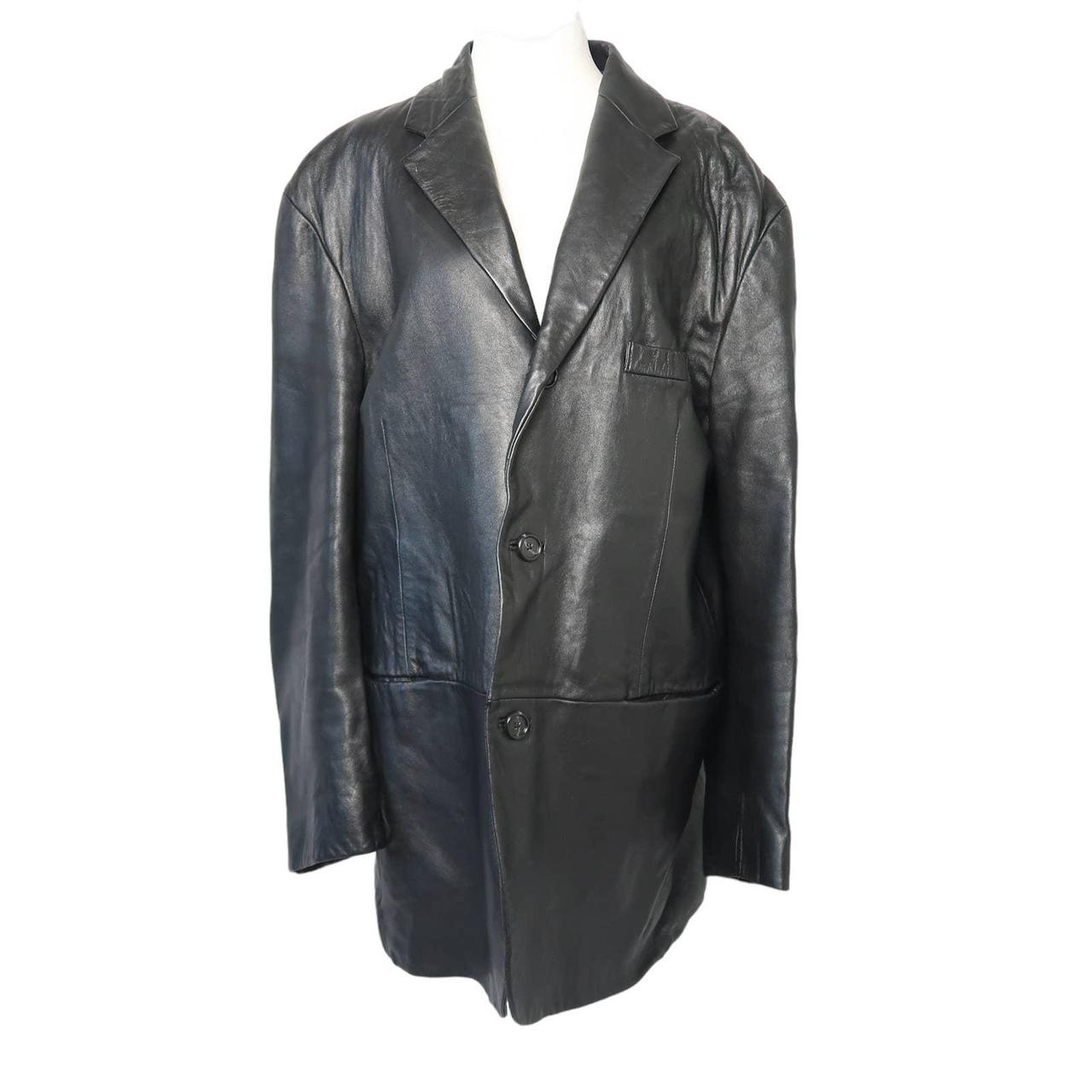 alfani men's black leather jacket