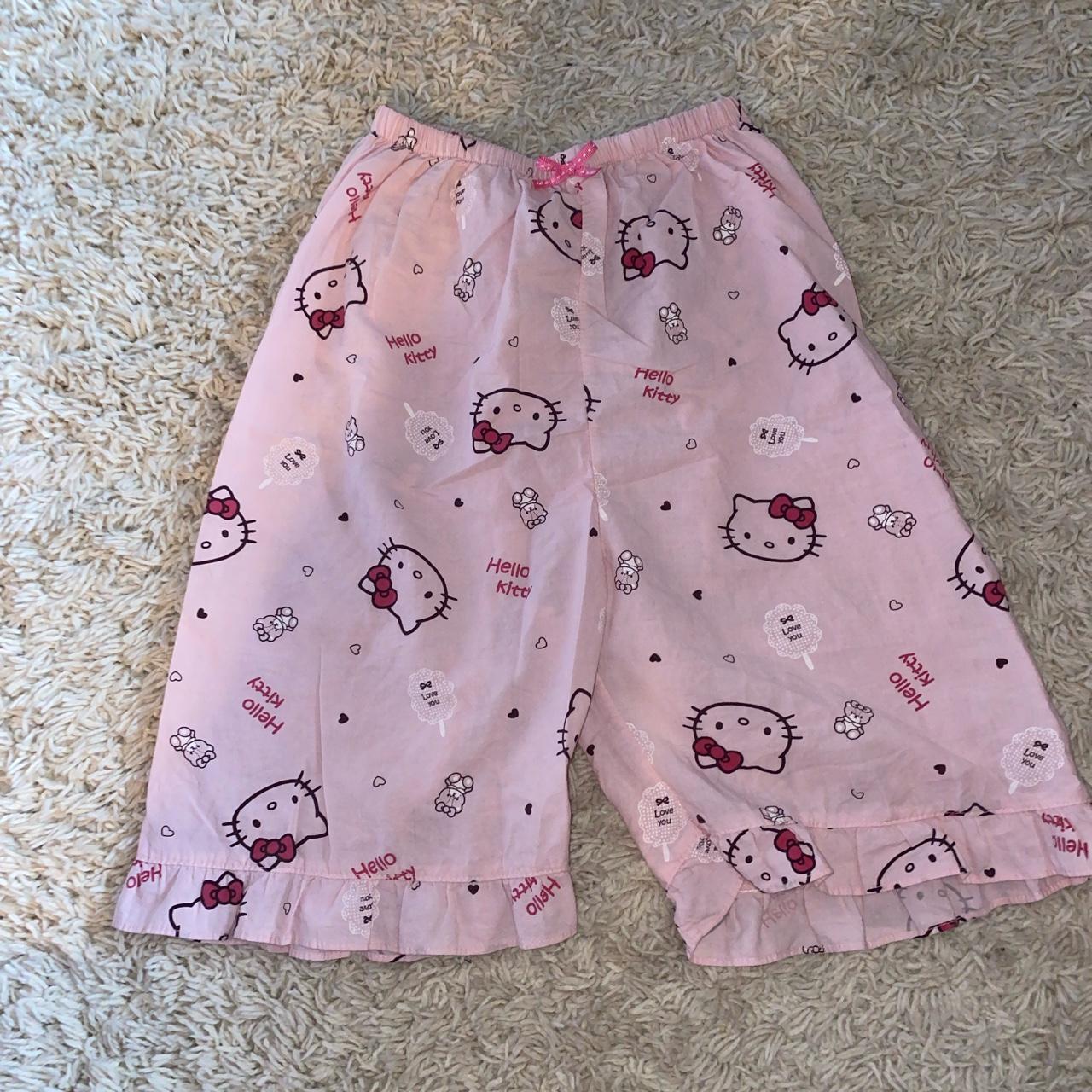 Cute little pink hello kitty pajama shorts!!! Size... - Depop