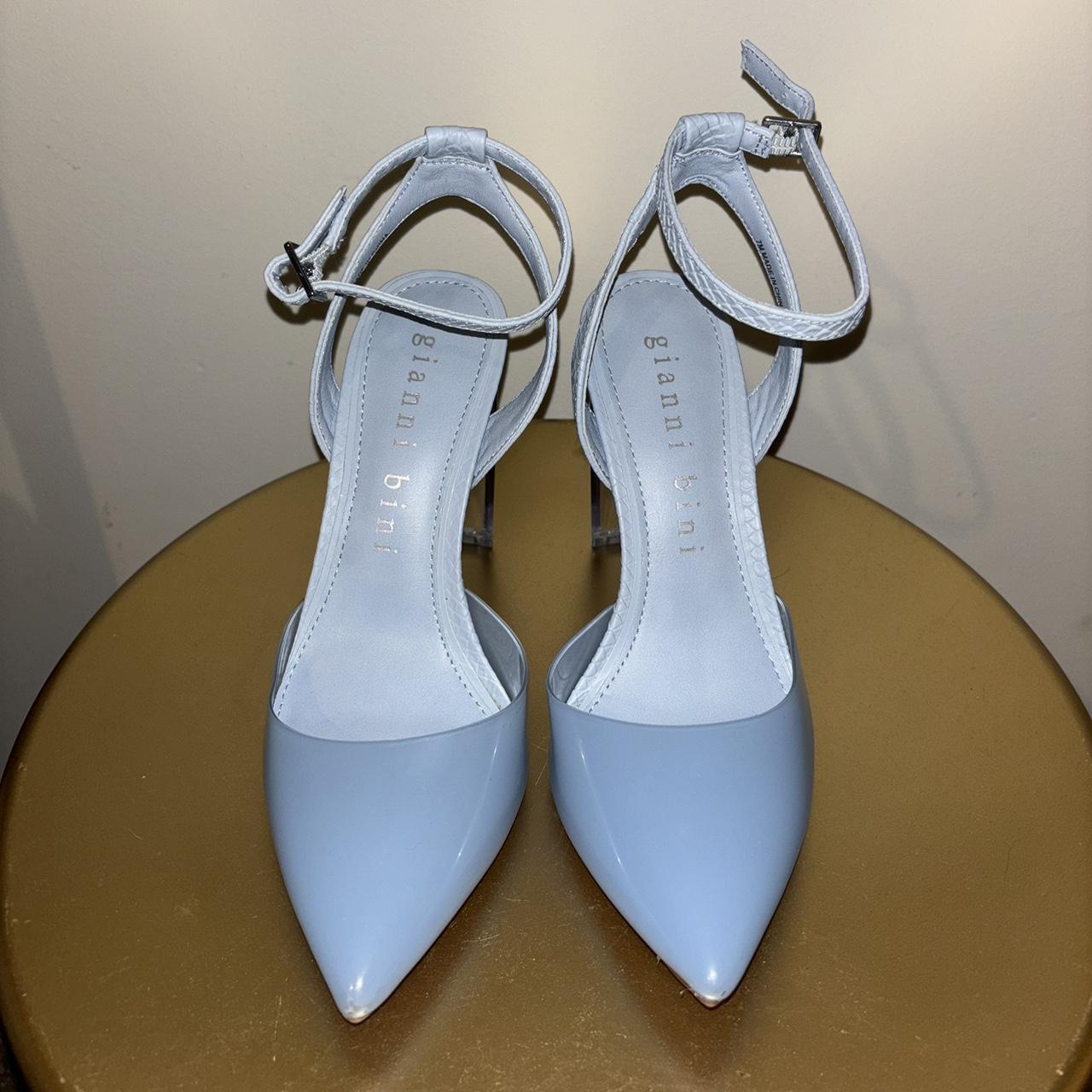 Gianni bini baby blue heels clear heel size 7... - Depop