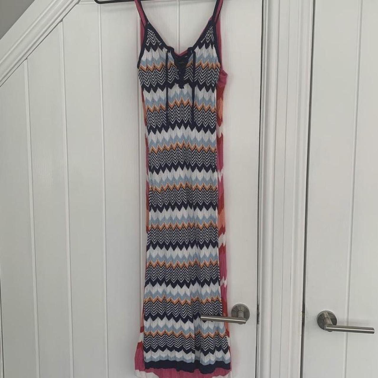 Missoni style beach dress (pink photo rolled up... - Depop