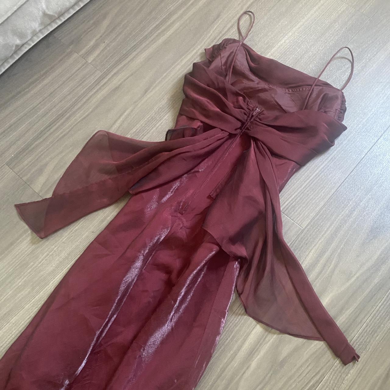 🥀 sultry vampy gown red shimmery iridescent full... - Depop