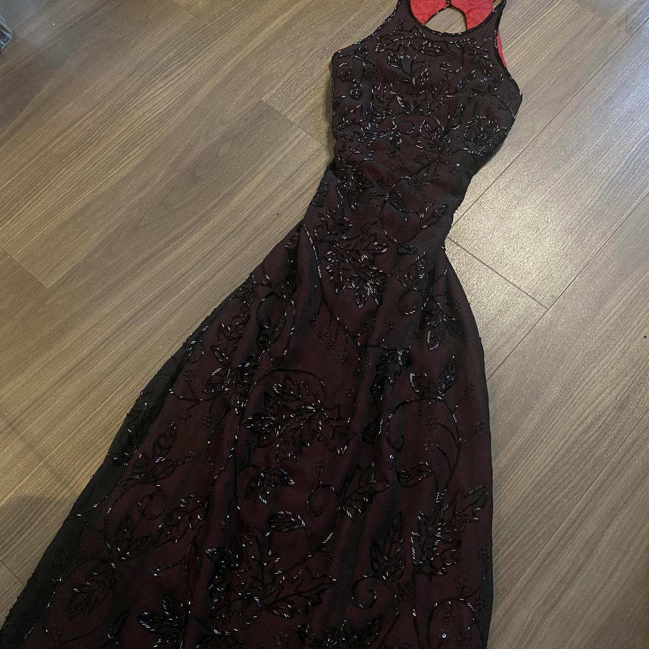 Red Vampy Dress 100% silk shell, beautifully... - Depop