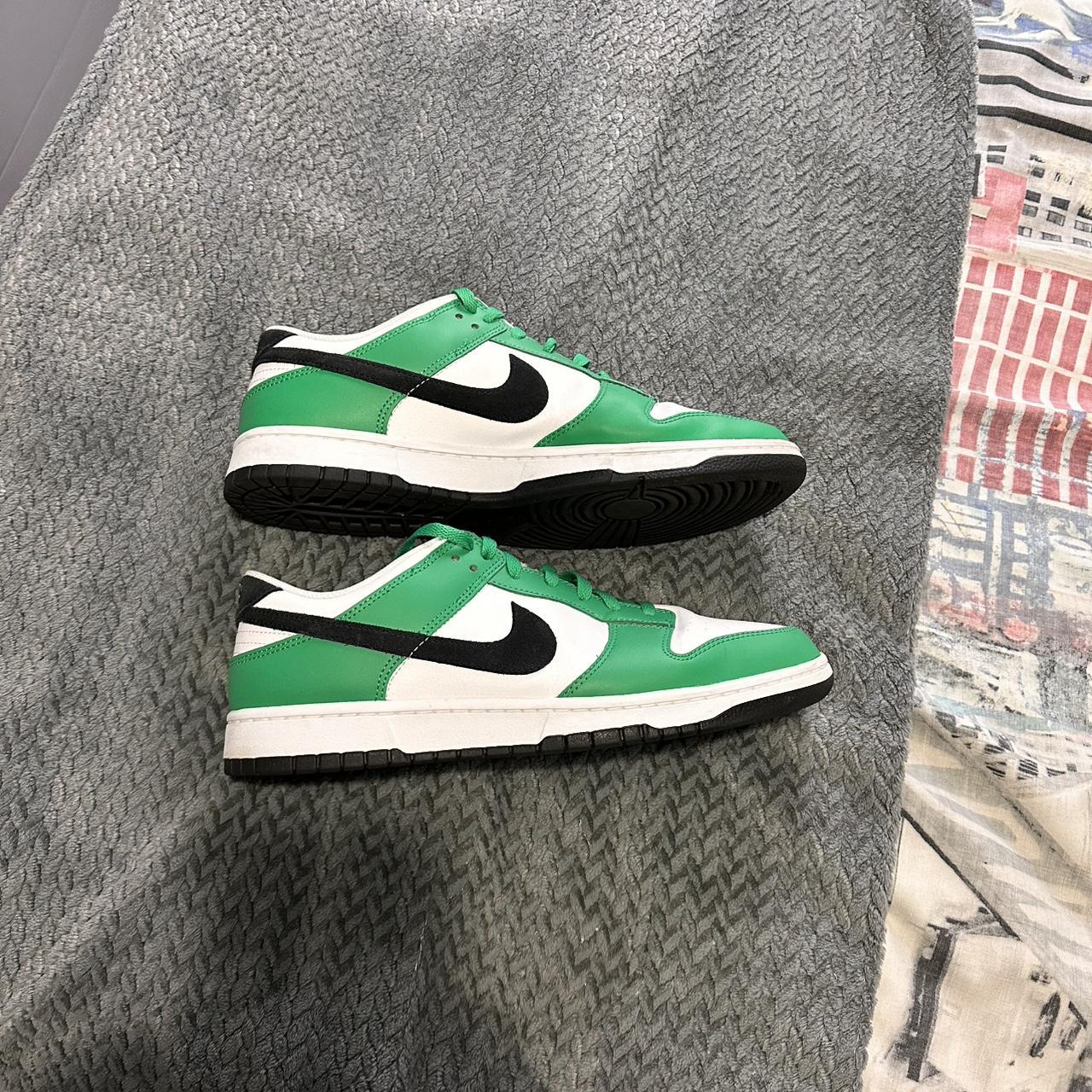 Nike Dunk Low Panda Trainers In White And Green Very Depop