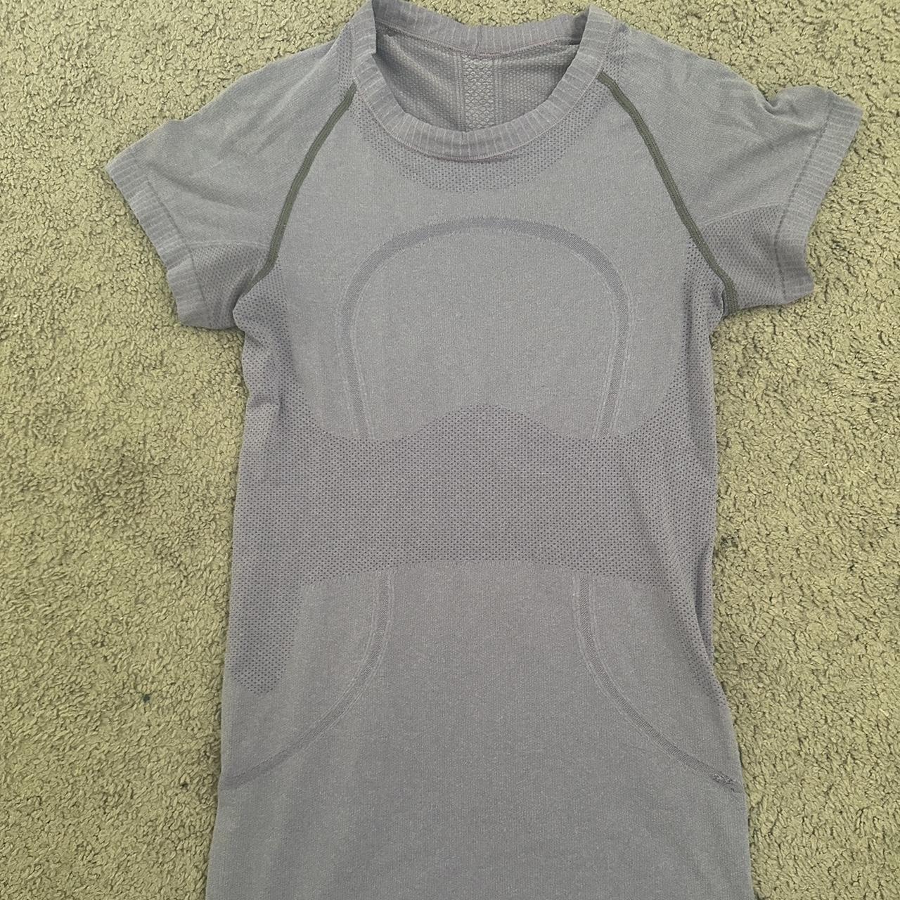 purple and grey lulu top small hole as shown(not... - Depop