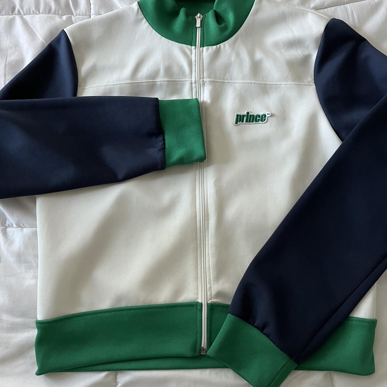 Prince Men's White and Green Jacket