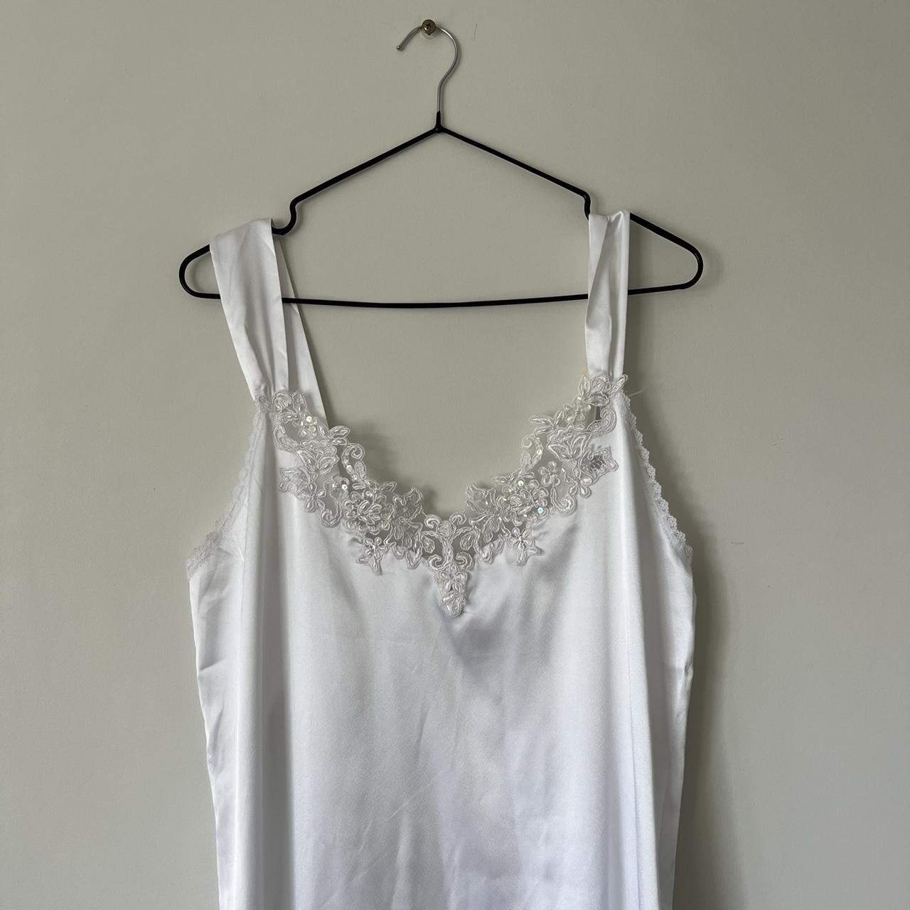 white lace maxi slip dress it’s giving rich house... - Depop
