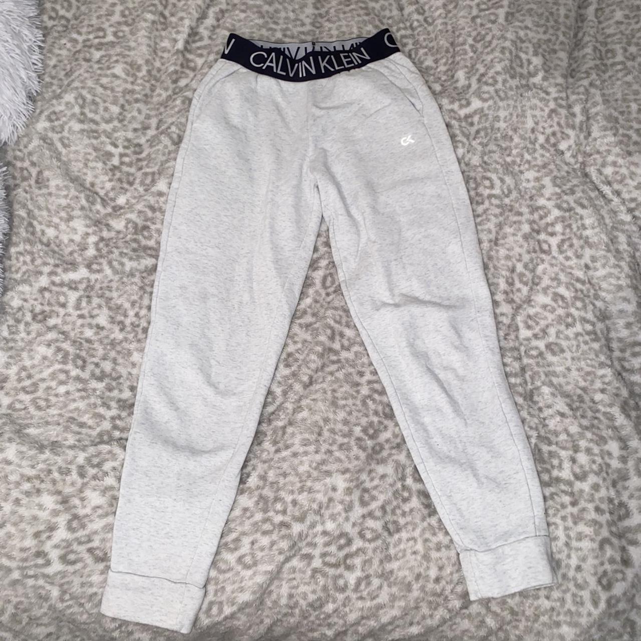 Calvin Klein Women's Grey and Black Joggers-tracksuits | Depop