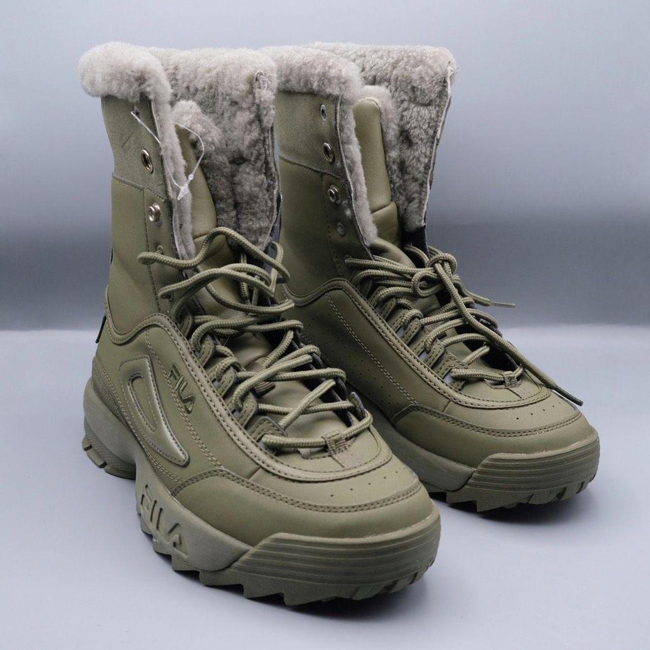 fila disruptor shearling olive