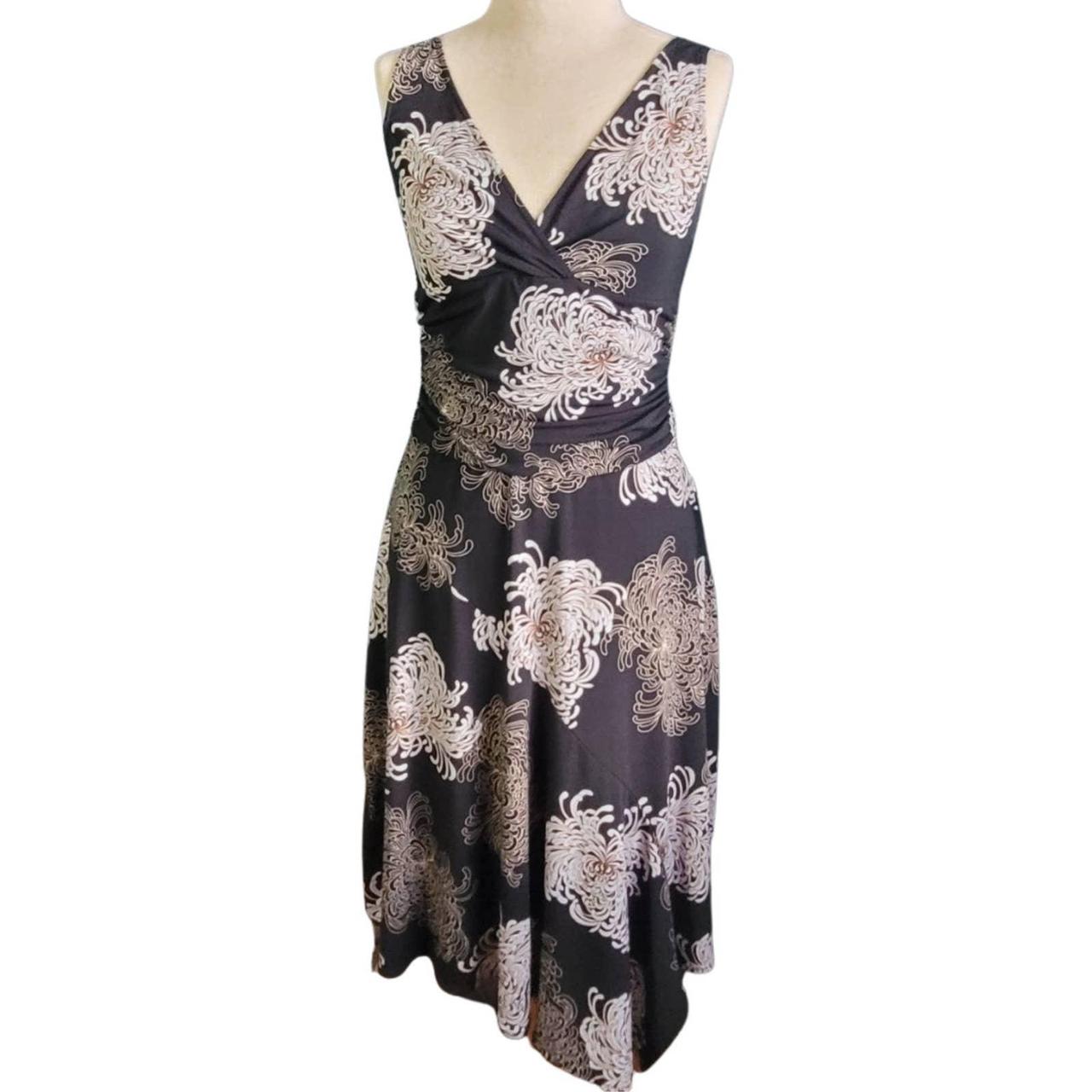 BCBGMAXAZRIA Black Floral Sleeveless Dress Size Depop