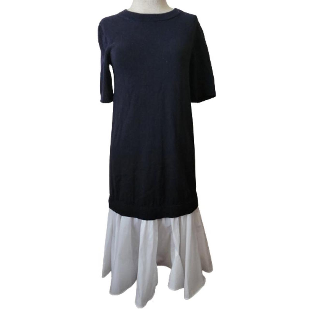 Black Sweater Dress White Poplin Tier Ruffle Hem