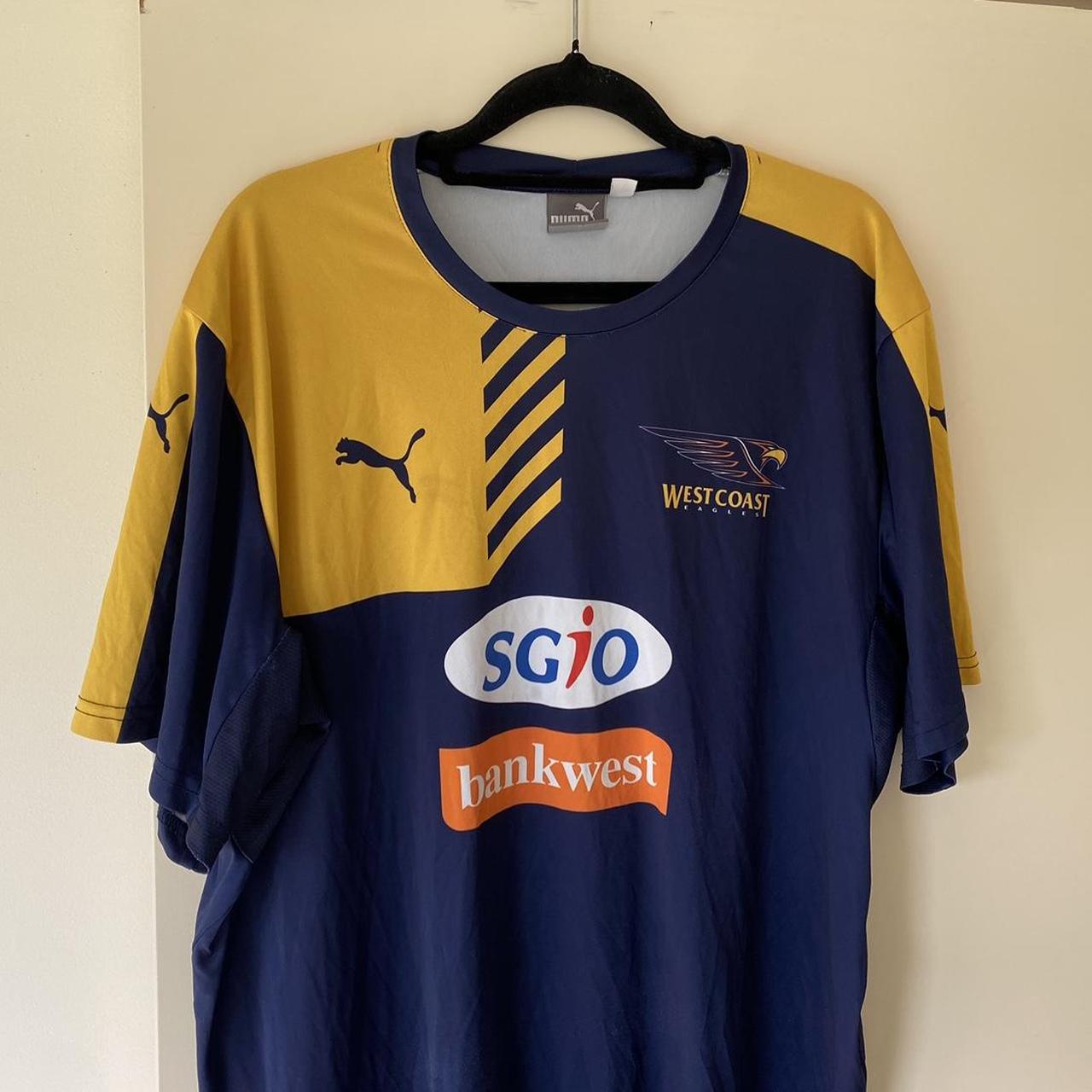 West Coast Eagles Puma Home Jersey Size XXL Pit to... Depop