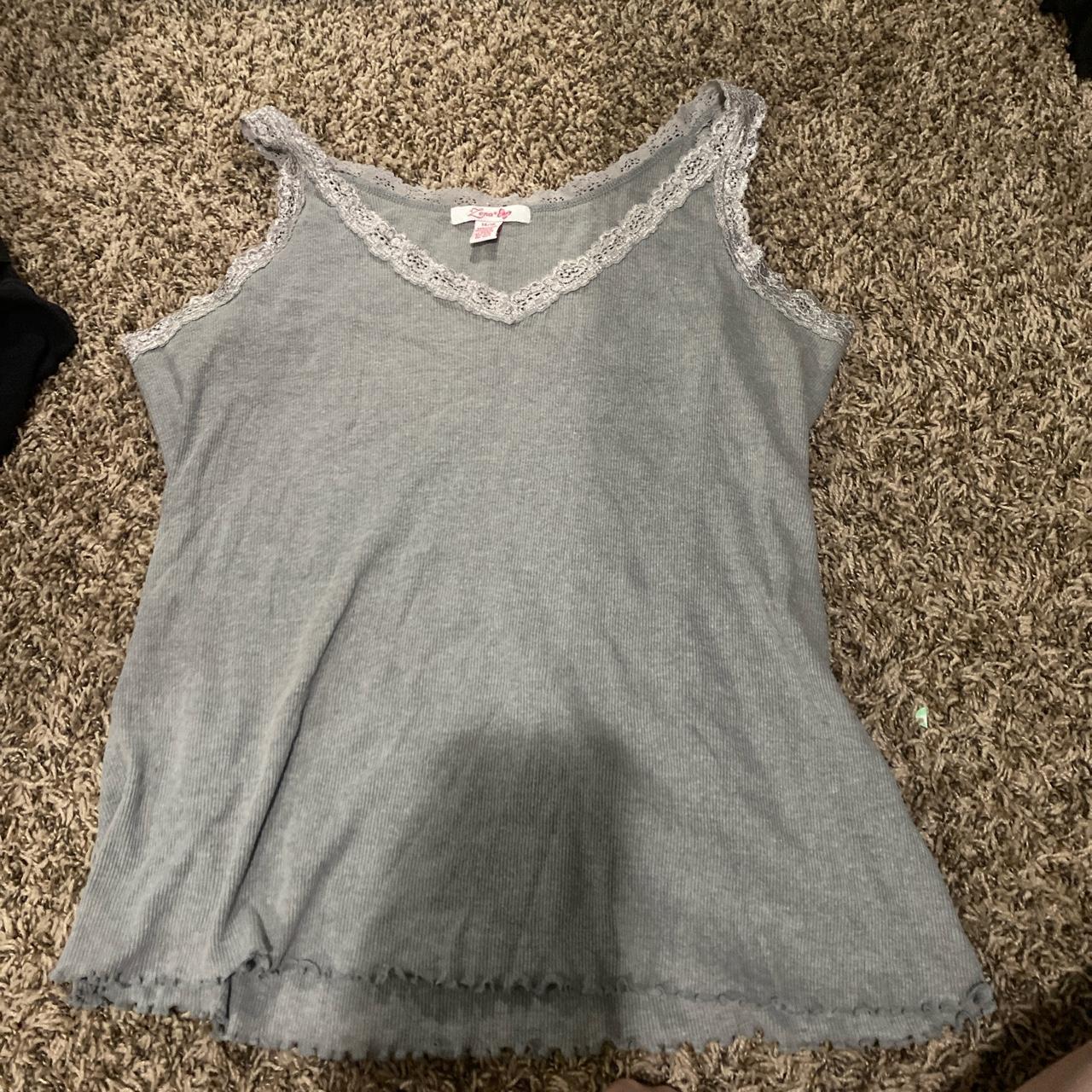 Y2K Grey Lace Tank top/cami 🩵Free shipping🩵 💞brand... Depop