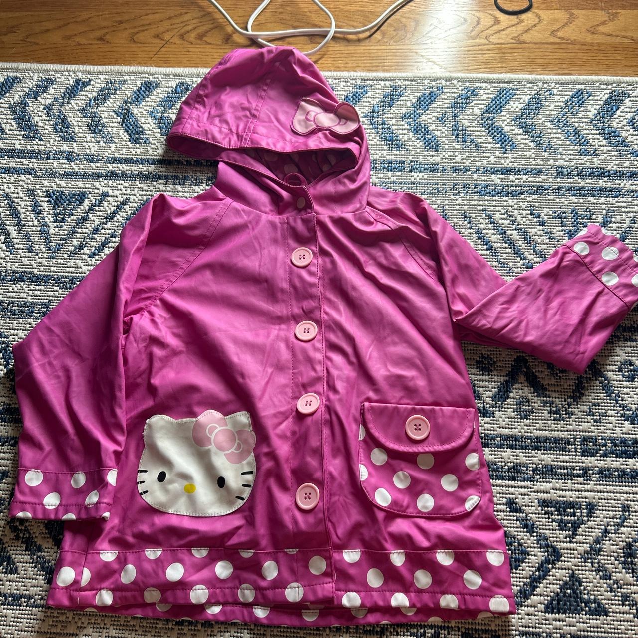 Hello kitty rain jacket super cute kids size 5... Depop