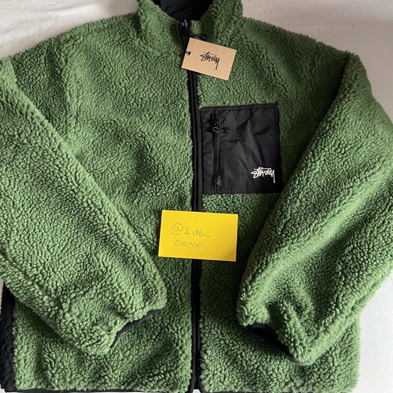 Stüssy Men's Green and Khaki Jacket | Depop