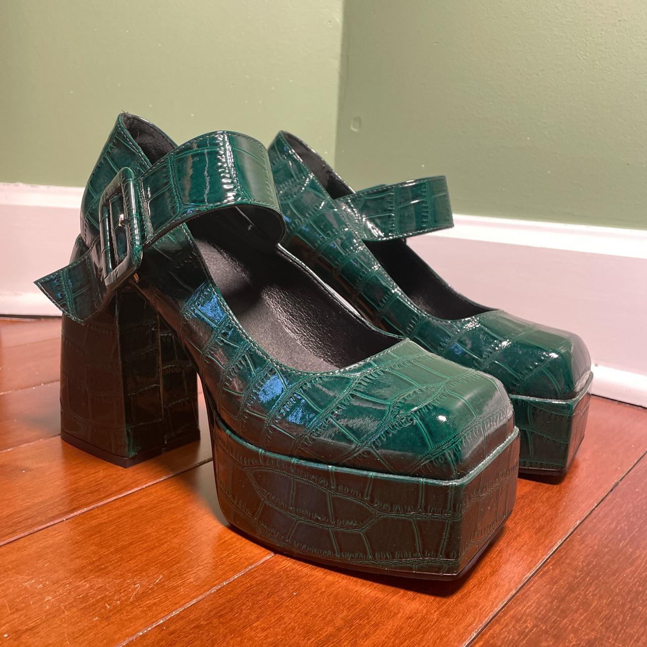 platform green heels