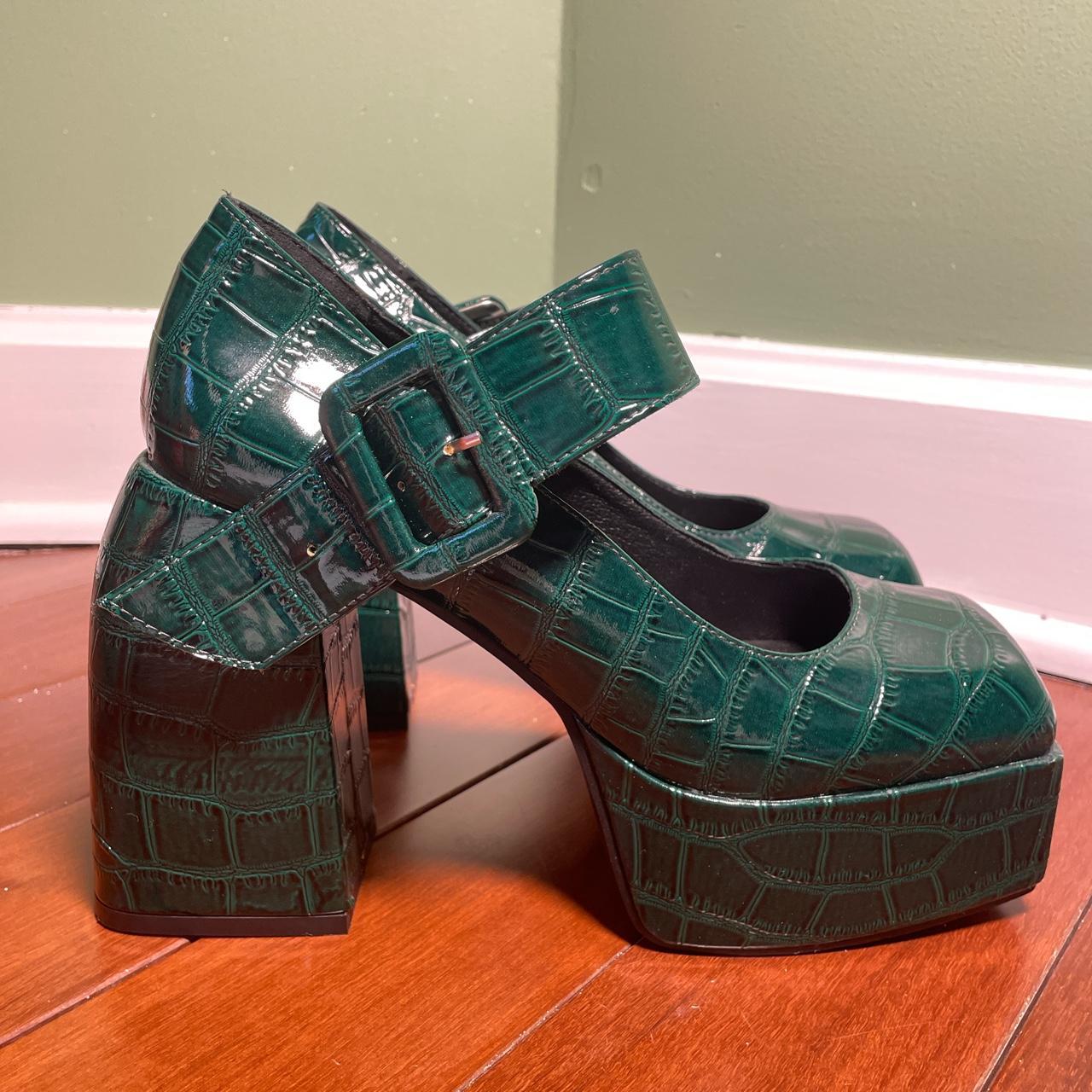 platform green heels
