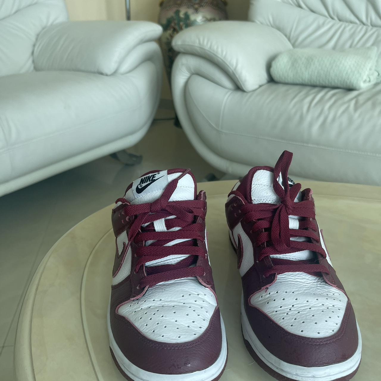 Custom Nike burgundy dunks created on the Nike app.... - Depop