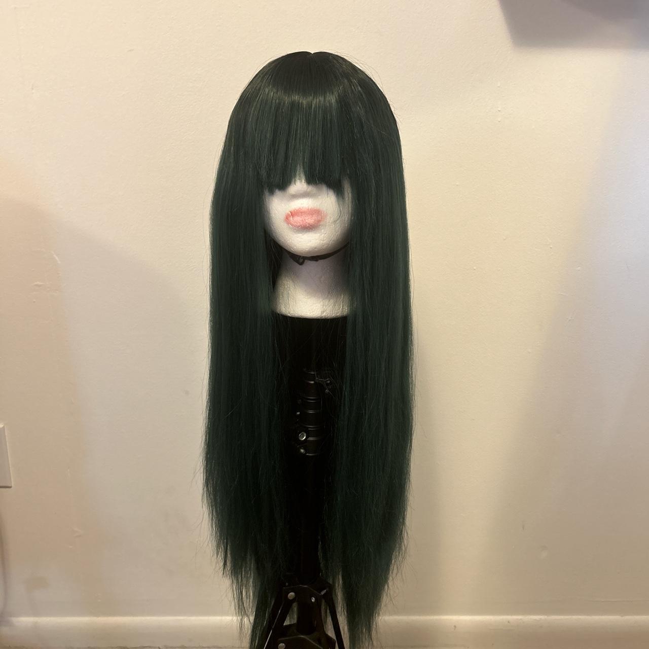 Dark Green Wig with Bangs! This wig has never been... - Depop