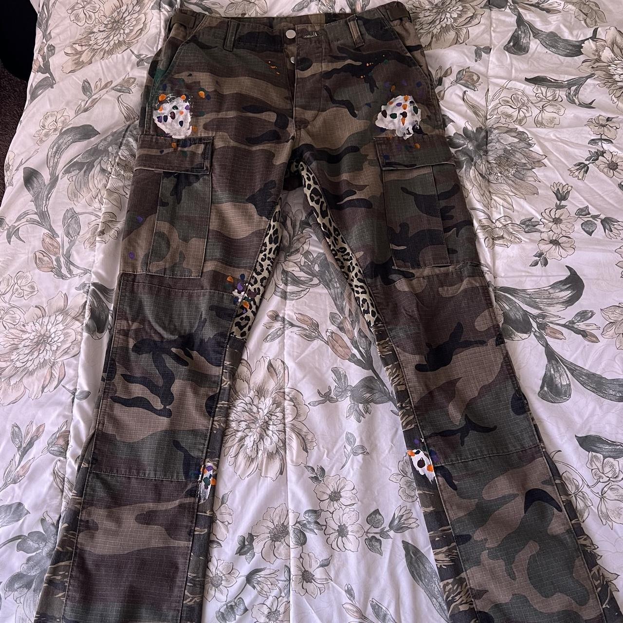 Flared bootcut cargo pants bought from MNML Waist:... - Depop