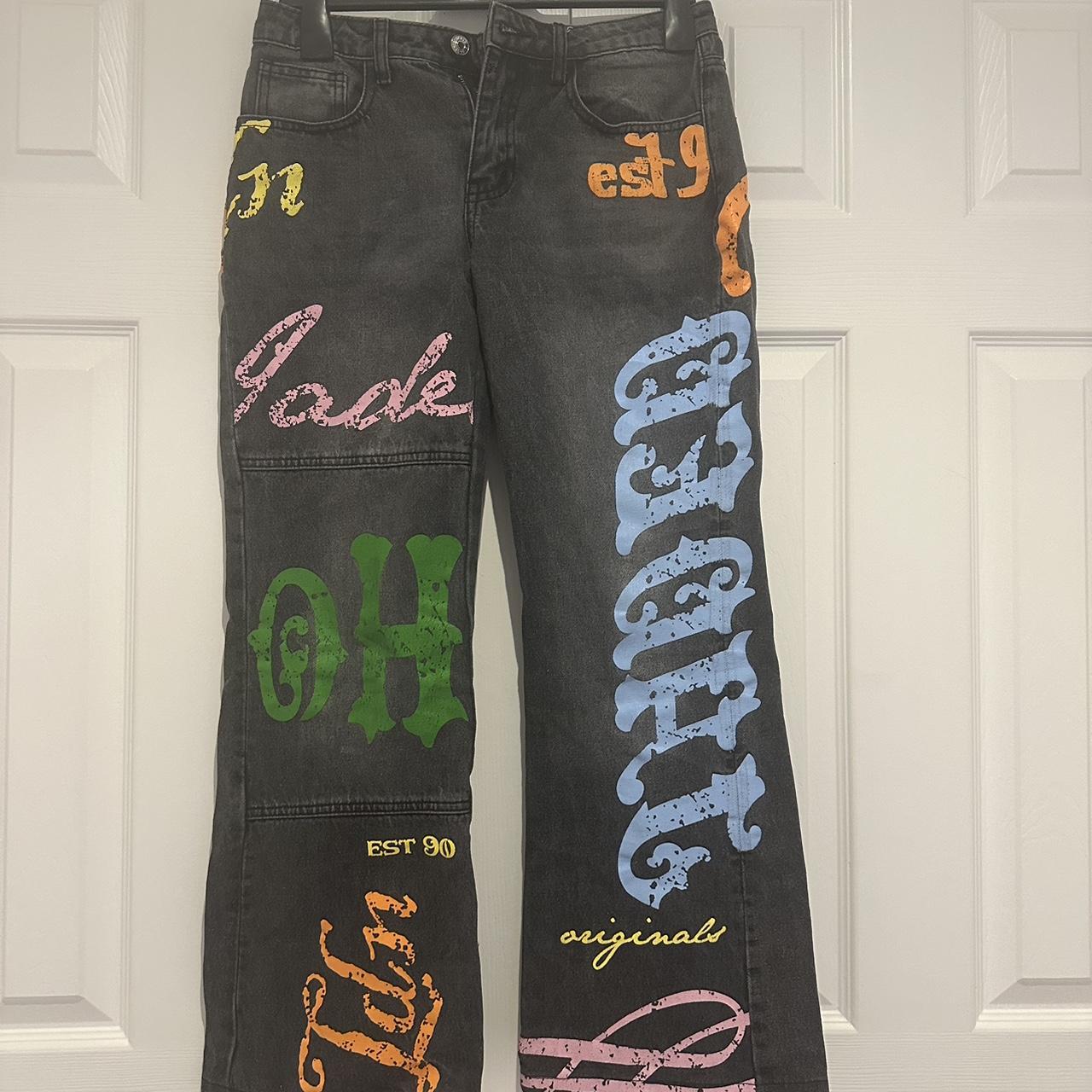 パンツ Jaded London Honey Print Low Rise Jeans Petite Honey Bum Print Low Rise Jeans | Parallel