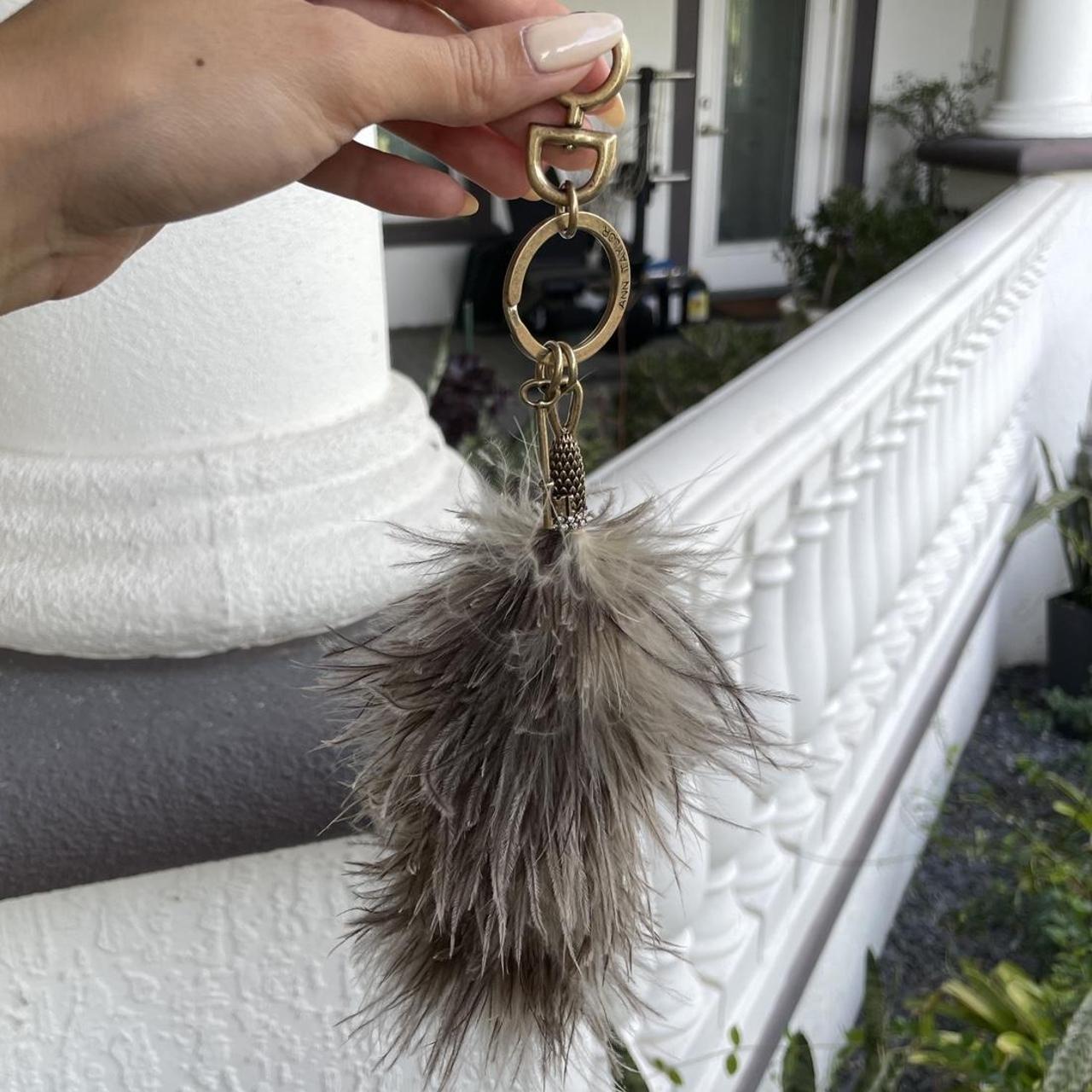 Feather Bag Charm - Silver 