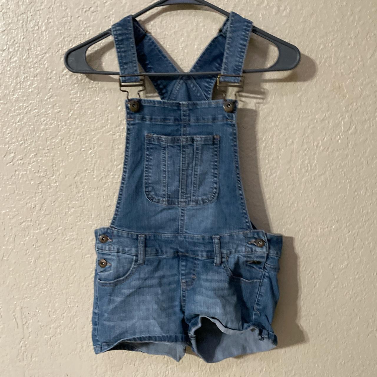 Jean overall shorts! Adjustable straps. Multiple... - Depop