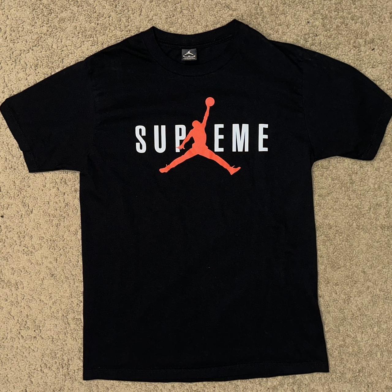 Supreme jordan store shirt fake