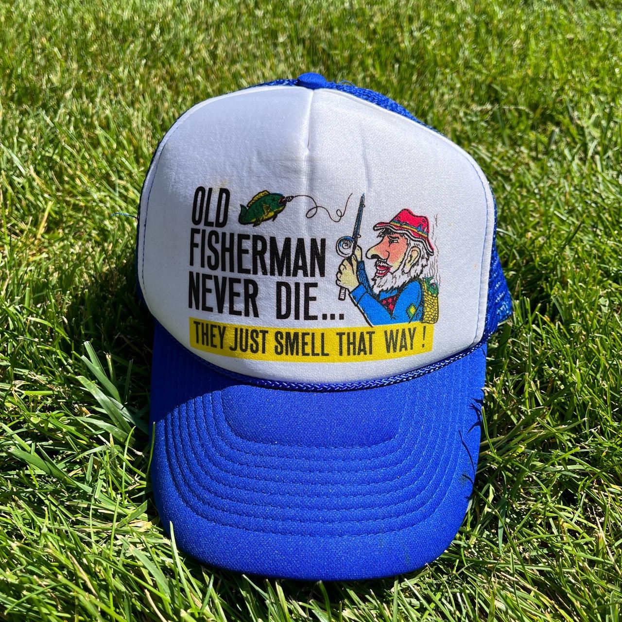 Vintage 90s funny fisherman mesh/trucker hat. - in - Depop