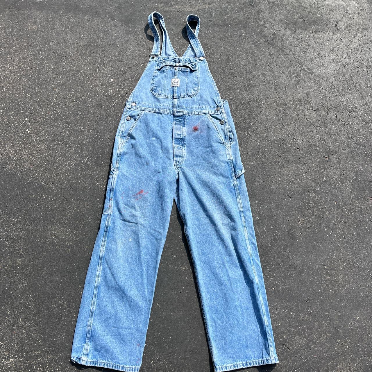 Vintage riveted Lee denim overalls. - has a few... - Depop