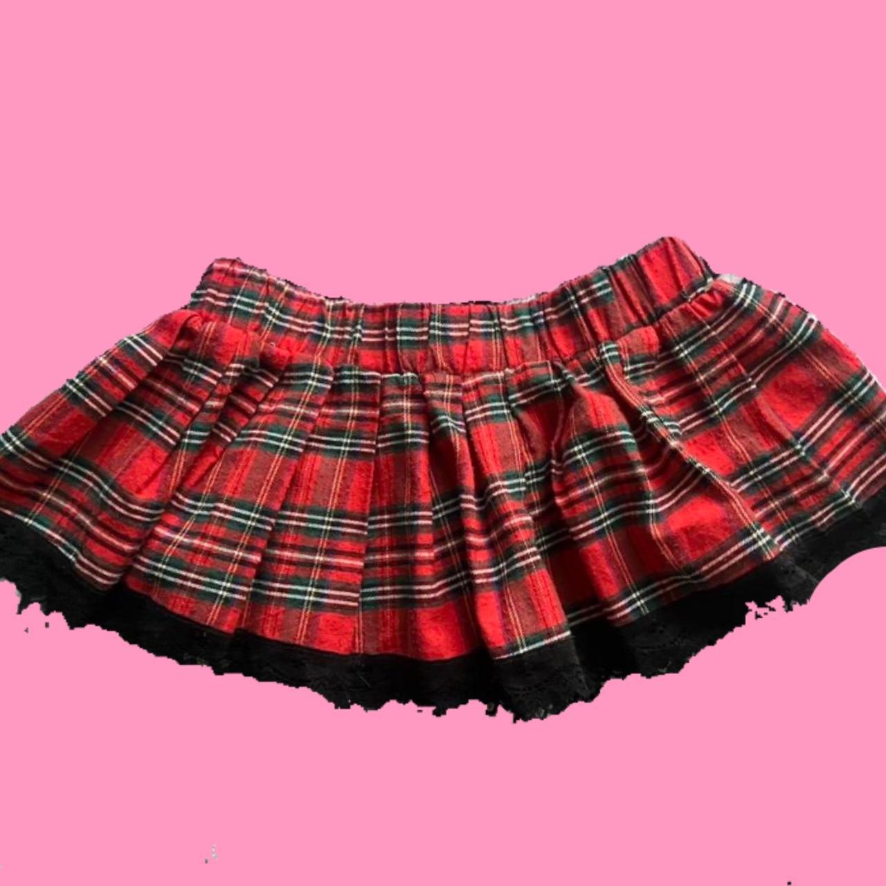 RED PLAID MINI SKIRT WITH LACE TRIM💋 This is my... Depop
