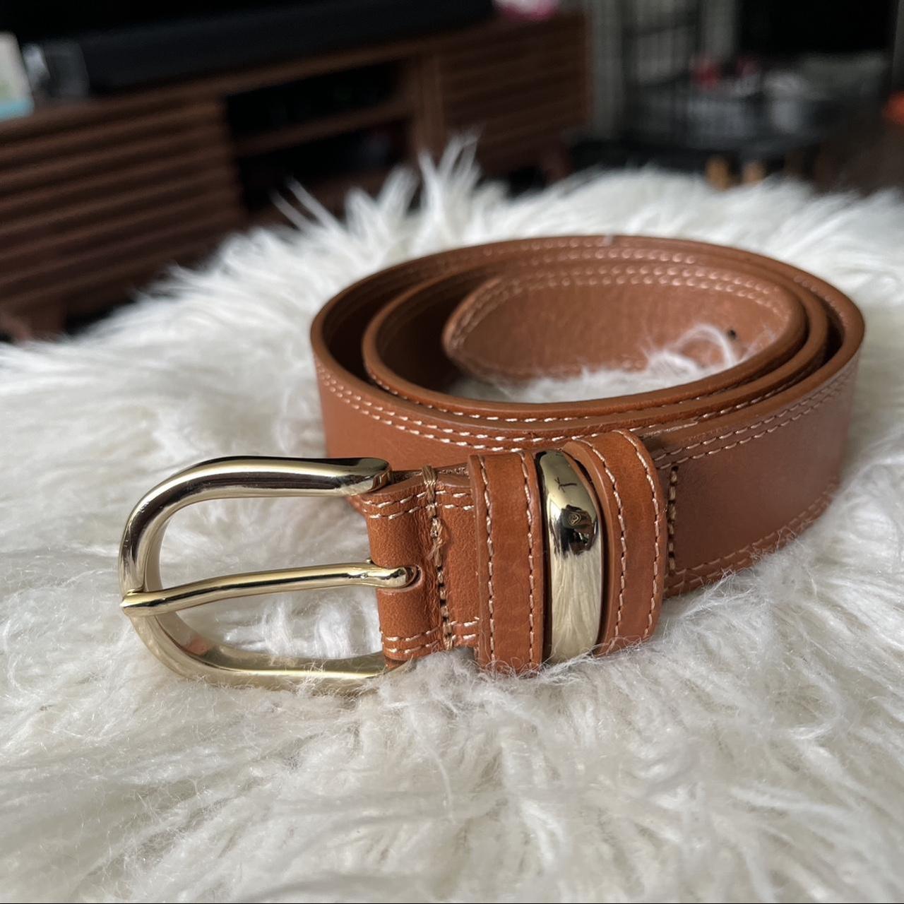 Sézane Tom Belt - Camel, 100% Leather Size T 75... - Depop