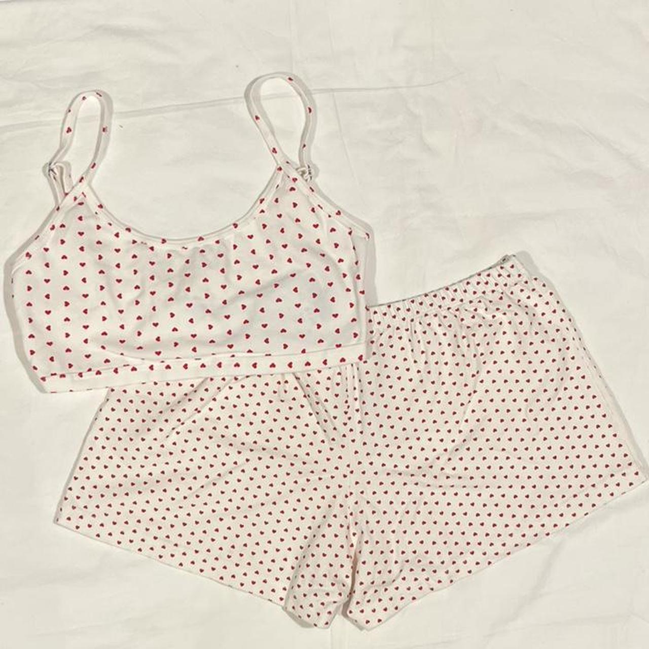 brandy melville matching heart pj set BNWT price... Depop