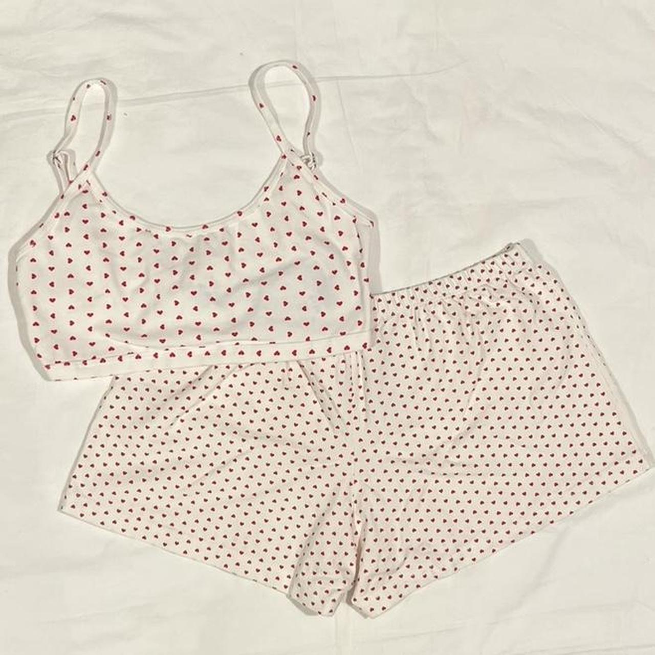 Brandy Melville Matching Heart Pj Set Bnwt Price Depop