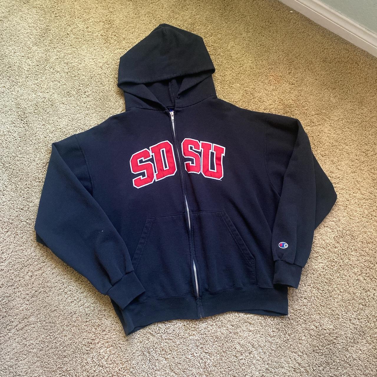 Vintage SDSU College zip up hoodie Tagged size... - Depop